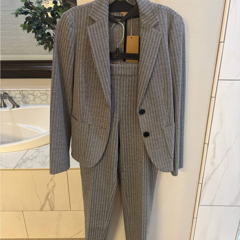 Boss Classic Gray Pinstripe Suit